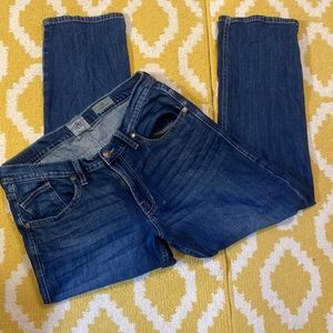 ROCK & REPUBLIC 34x30 NEIL straight denim jeans with black accents